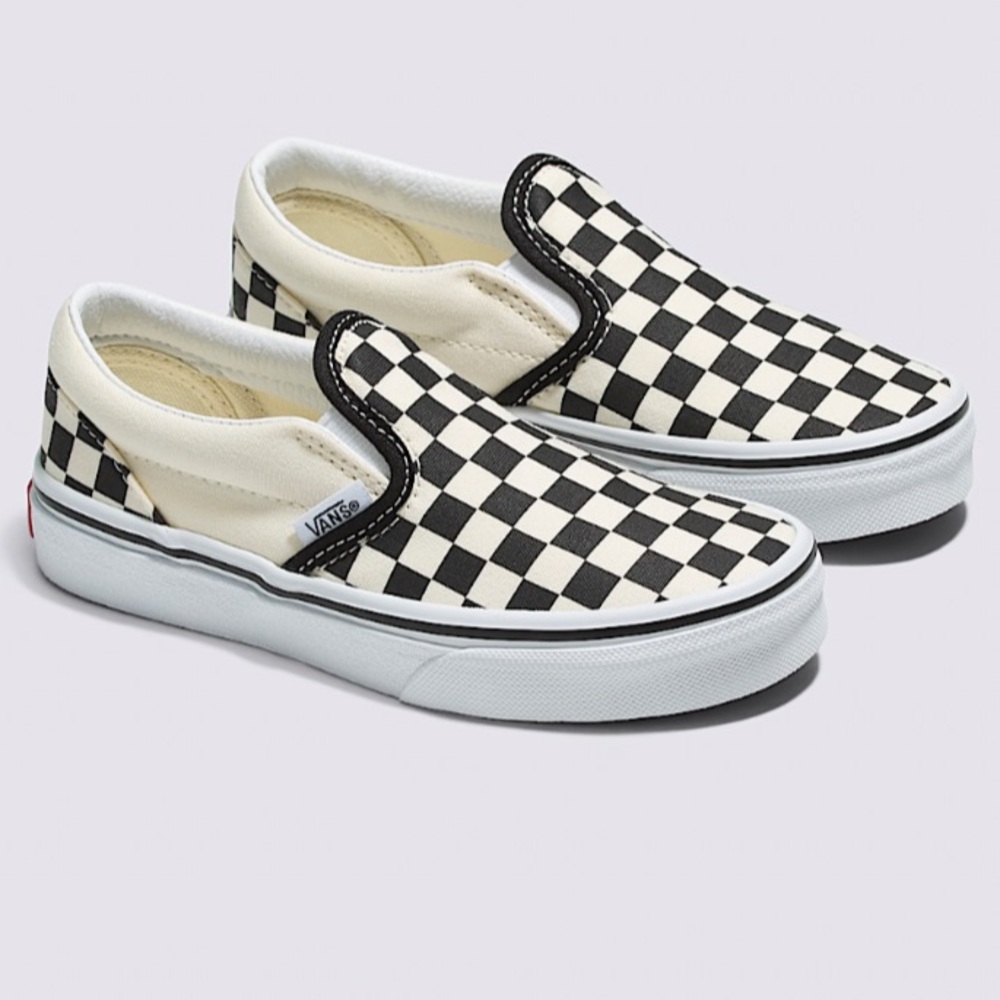 Vans Slip-On Kids Checkerboard Sneakers in Black and White